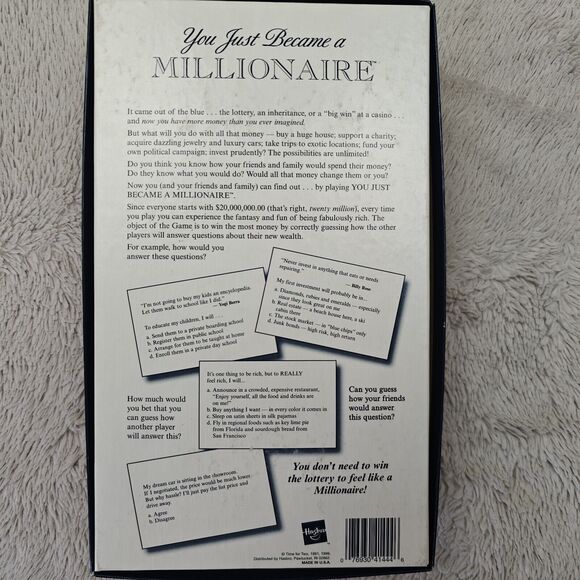Vintage You Just Became A Millionaire Game Hasbro 1999 Full Complete - Picture 4 of 5